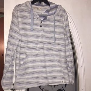 Blue gray and white hoodie